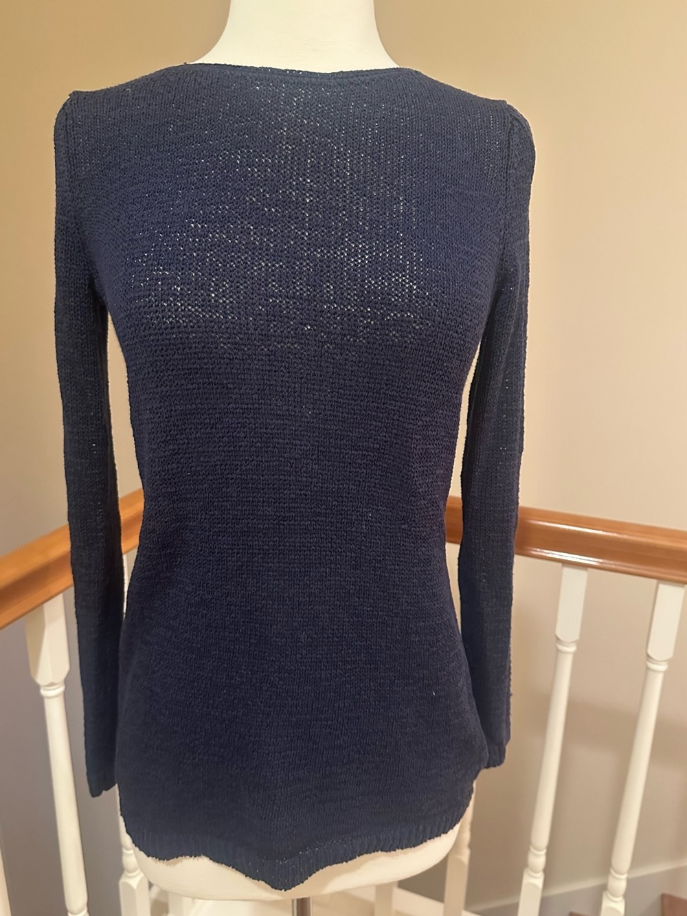 Rachel Zoe Deep Navy Chunky Knit Crewneck Sweater